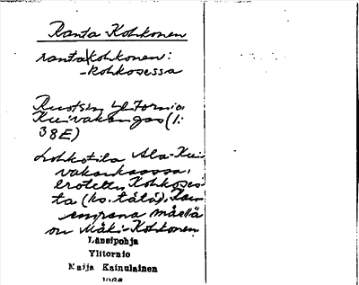 Bild på arkivkortet för arkivposten Ranta-Kohkonen