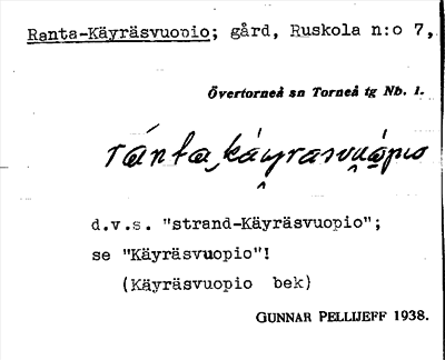 Bild på arkivkortet för arkivposten Ranta-Käyräsvuopio