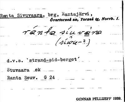 Bild på arkivkortet för arkivposten Ranta Sivuvaara