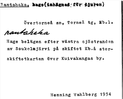 Bild på arkivkortet för arkivposten Rantahaka