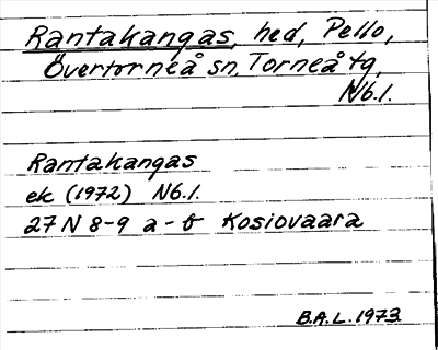Bild på arkivkortet för arkivposten Rantakangas