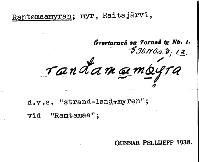 Bild på arkivkortet för arkivposten Rantamaamyran