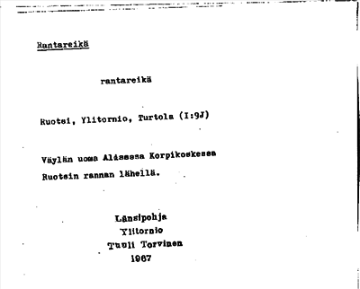 Bild på arkivkortet för arkivposten Rantareikä
