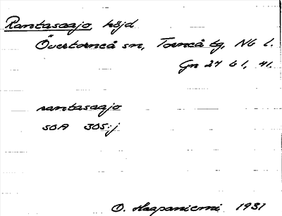 Bild på arkivkortet för arkivposten Rantasaajo