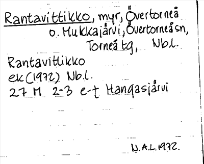 Bild på arkivkortet för arkivposten Rantavittikko