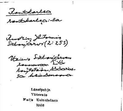 Bild på arkivkortet för arkivposten Rantokarkea