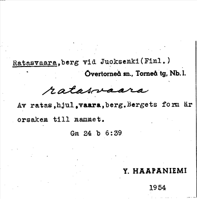 Bild på arkivkortet för arkivposten Ratasvaara