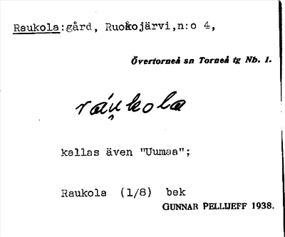 Bild på arkivkortet för arkivposten Raukola