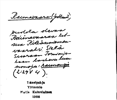 Bild på arkivkortet för arkivposten Raunavaara