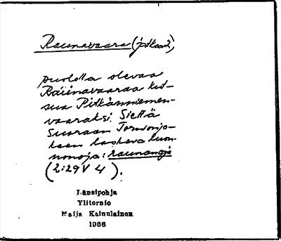 Bild på arkivkortet för arkivposten Raunavaara