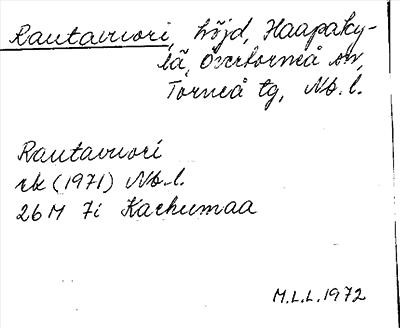 Bild på arkivkortet för arkivposten Rautavuori