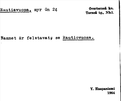 Bild på arkivkortet för arkivposten Rautiavuoma