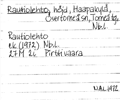 Bild på arkivkortet för arkivposten Rautiolehto