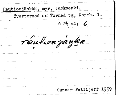 Bild på arkivkortet för arkivposten Rautionjänkkä