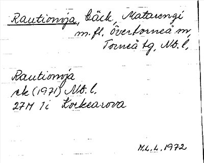 Bild på arkivkortet för arkivposten Rautionoja