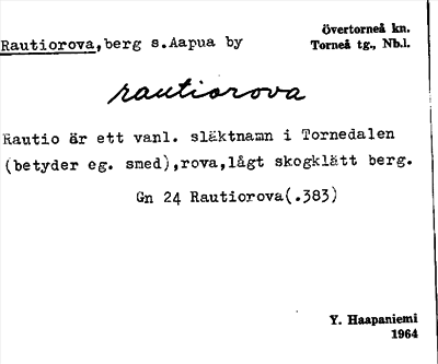 Bild på arkivkortet för arkivposten Rautiorova