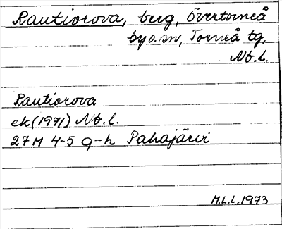 Bild på arkivkortet för arkivposten Rautiorova