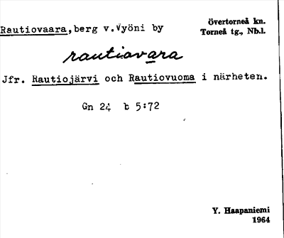 Bild på arkivkortet för arkivposten Rautiovaara