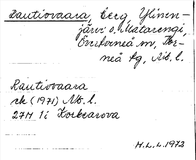 Bild på arkivkortet för arkivposten Rautiovaara