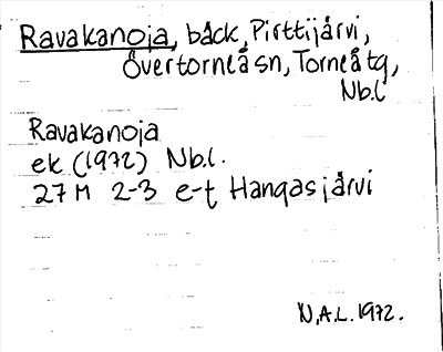 Bild på arkivkortet för arkivposten Ravakanoja