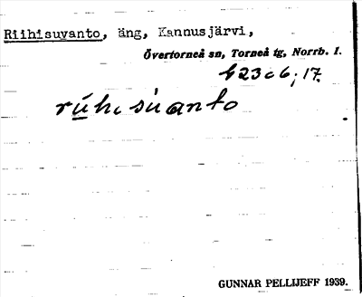 Bild på arkivkortet för arkivposten Riihisuvanto