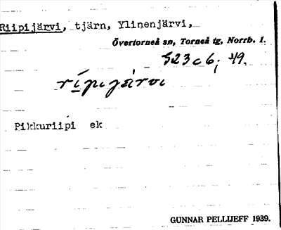 Bild på arkivkortet för arkivposten Riipijärvi
