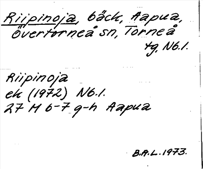 Bild på arkivkortet för arkivposten Riipinoja