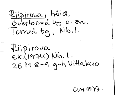 Bild på arkivkortet för arkivposten Riipirova