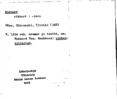 Bild på arkivkortet för arkivposten Rikhard