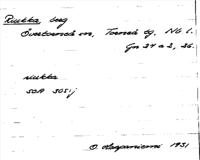 Bild på arkivkortet för arkivposten Riukka