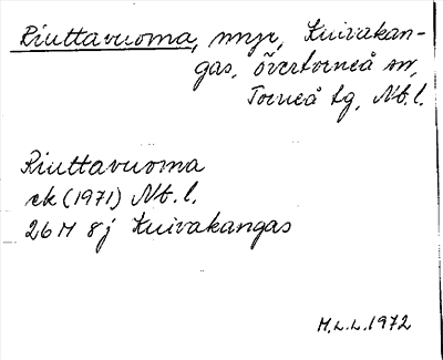 Bild på arkivkortet för arkivposten Riuttavuoma