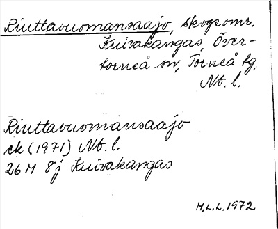 Bild på arkivkortet för arkivposten Riuttavuomansaajo