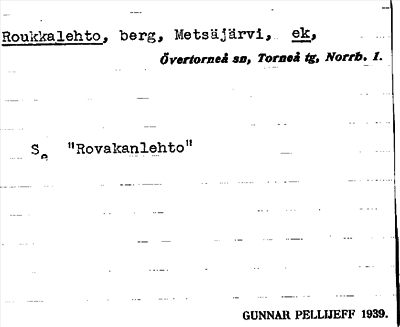 Bild på arkivkortet för arkivposten Roukkalehto, se Rovakanlehto