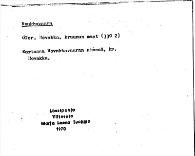 Bild på arkivkortet för arkivposten Roukkavaara