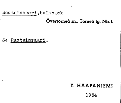 Bild på arkivkortet för arkivposten Routsinsaari, se Ruotsinasaari