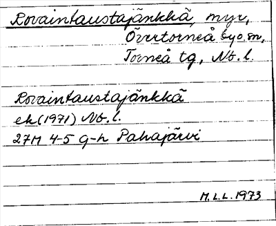 Bild på arkivkortet för arkivposten Rovaintaustajänkkä