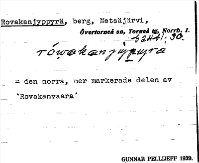 Bild på arkivkortet för arkivposten Rovakanjyppyrä