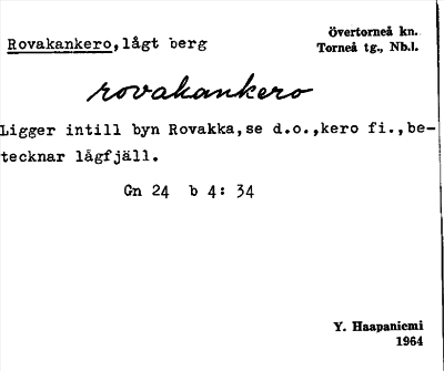 Bild på arkivkortet för arkivposten Rovakankero