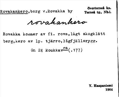 Bild på arkivkortet för arkivposten Rovakankero