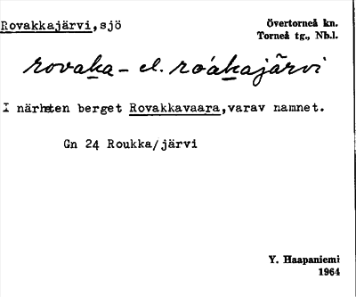 Bild på arkivkortet för arkivposten Rovakkajärvi