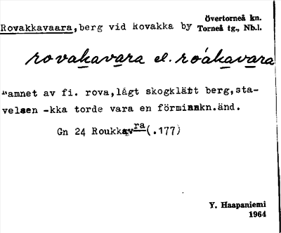 Bild på arkivkortet för arkivposten Rovakkavaara