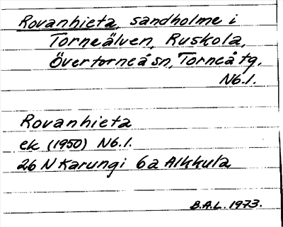 Bild på arkivkortet för arkivposten Rovanhieta