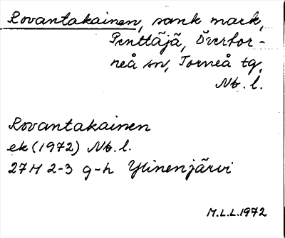 Bild på arkivkortet för arkivposten Rovantakainen