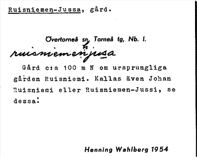 Bild på arkivkortet för arkivposten Ruisniemen-Jussa
