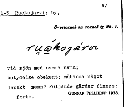 Bild på arkivkortet för arkivposten Ruokojärvi
