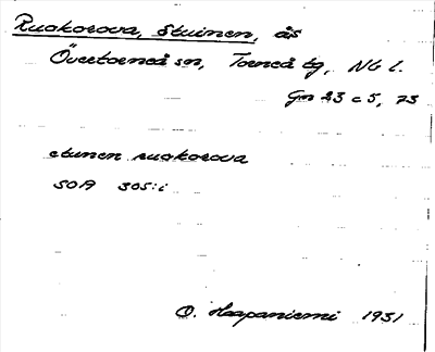 Bild på arkivkortet för arkivposten Ruokorova, Stuinen