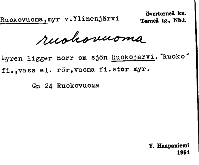 Bild på arkivkortet för arkivposten Ruokovuoma