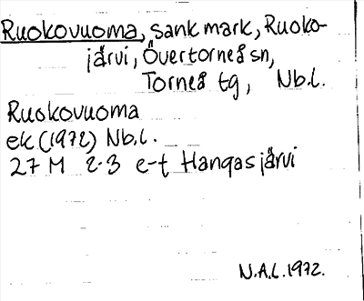 Bild på arkivkortet för arkivposten Ruokovuoma