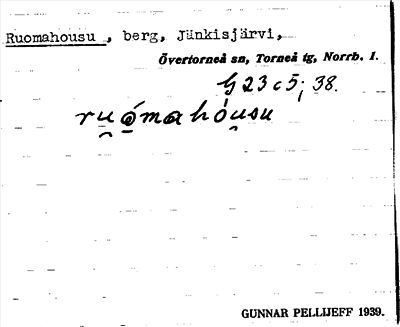 Bild på arkivkortet för arkivposten Ruomahousu