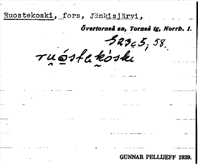 Bild på arkivkortet för arkivposten Ruostekoski